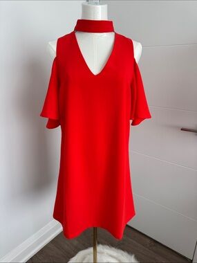 Design Lab - choker off shoulder flare dress